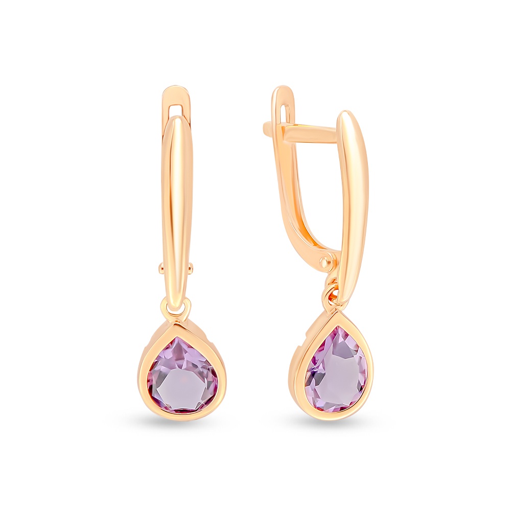 

Серьги из красного золота с аметистом 585Gold 202007977, 202007977