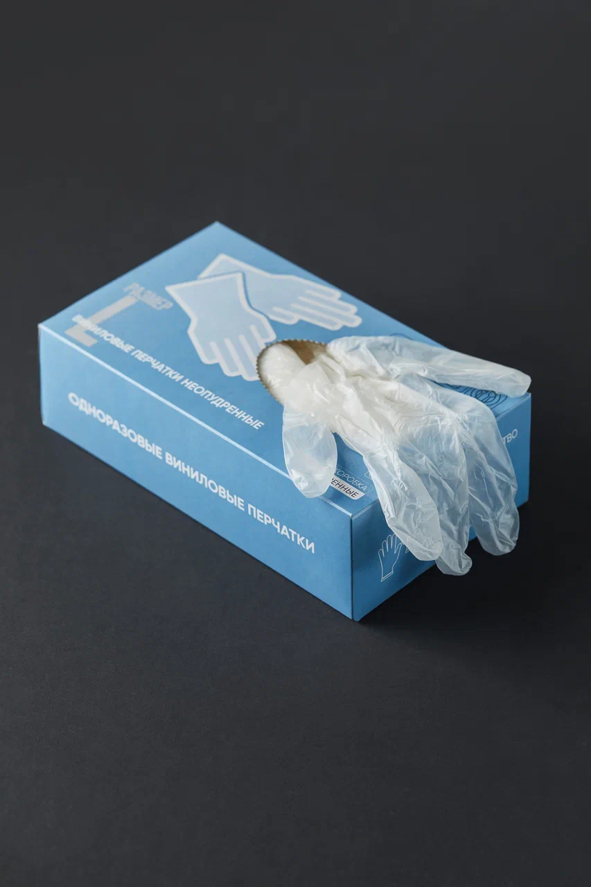 Перчатки SVEZO одноразовые виниловые размер L