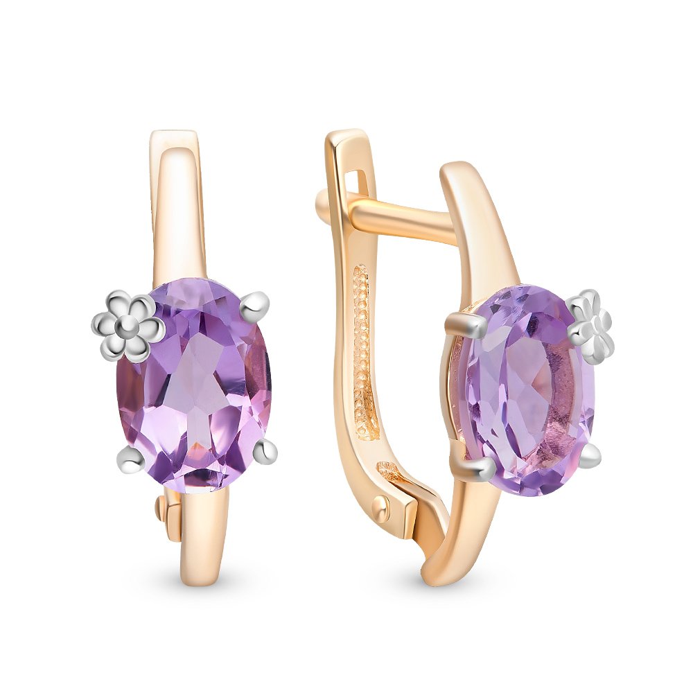 

Серьги из красного золота с аметистом 585Gold 202007656, 202007656