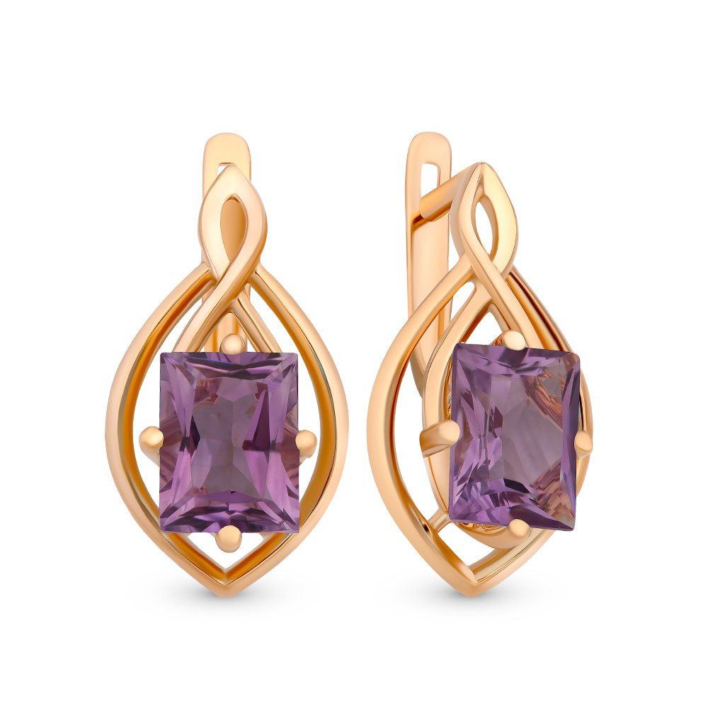 

Серьги из красного золота с аметистом 585Gold 202007379, 202007379