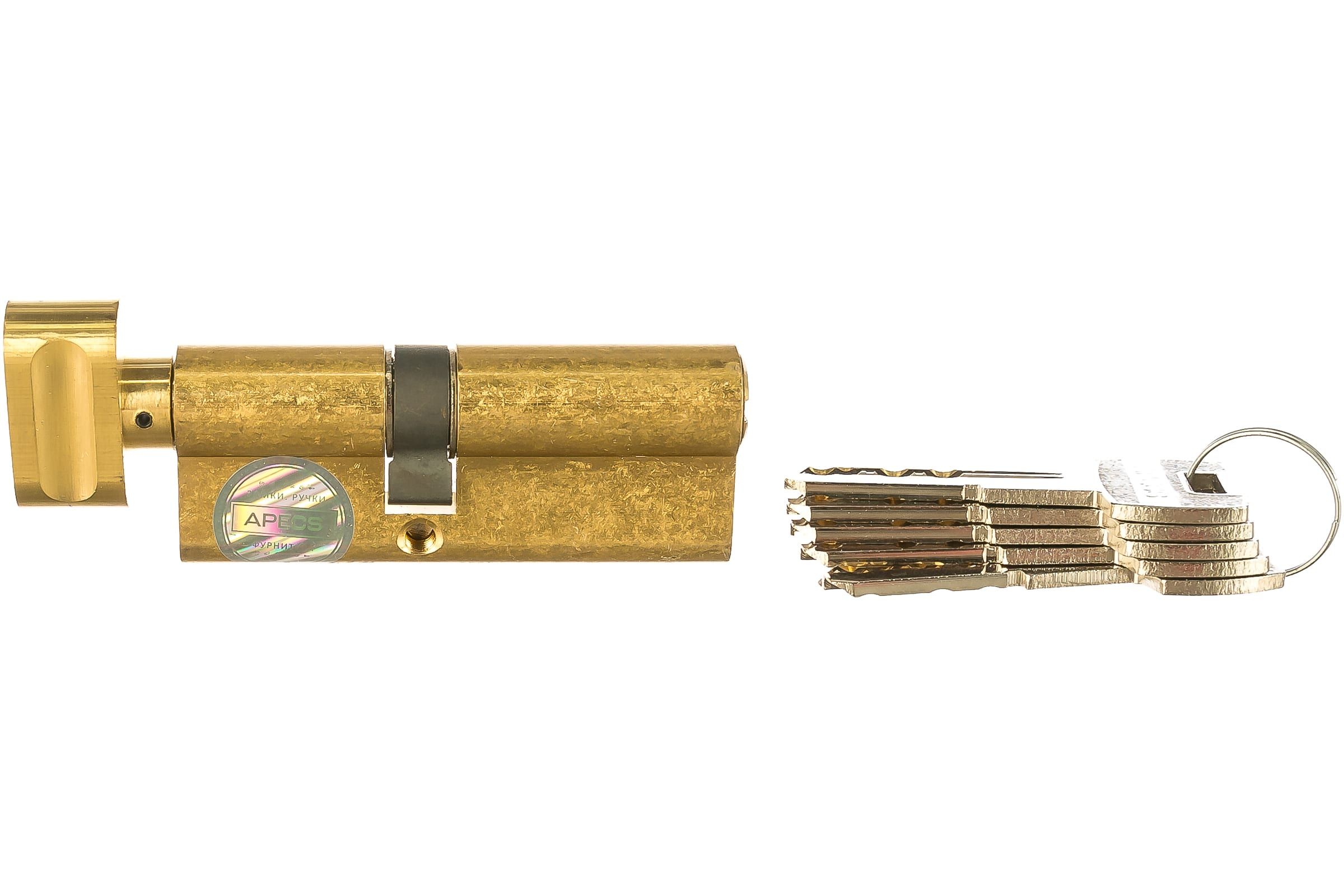 Механизм цилиндровый Апекс SC-М 80(35C/45)-с-g золото, перфоключ-вертушка