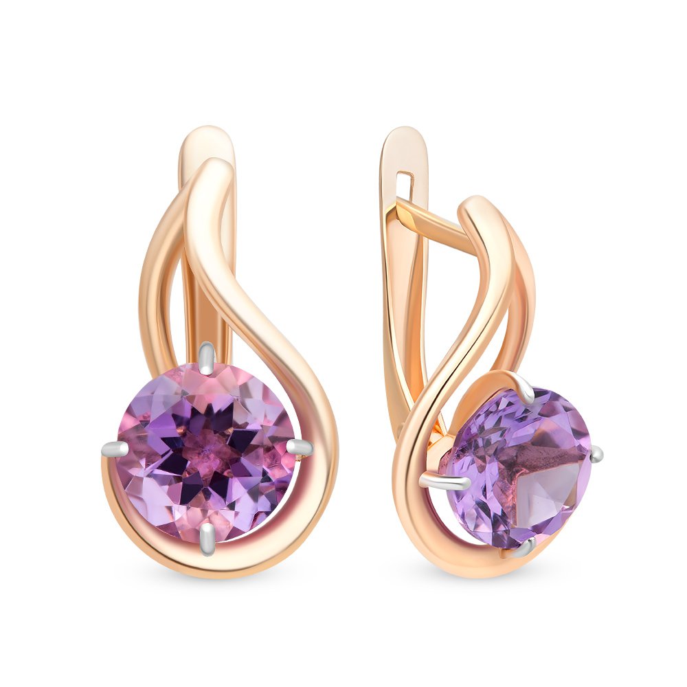 

Серьги из красного золота с аметистом 585Gold 202007366, 202007366