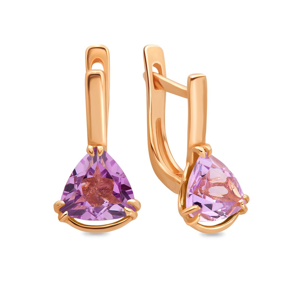 

Серьги из красного золота с аметистом 585Gold 202007110, 202007110