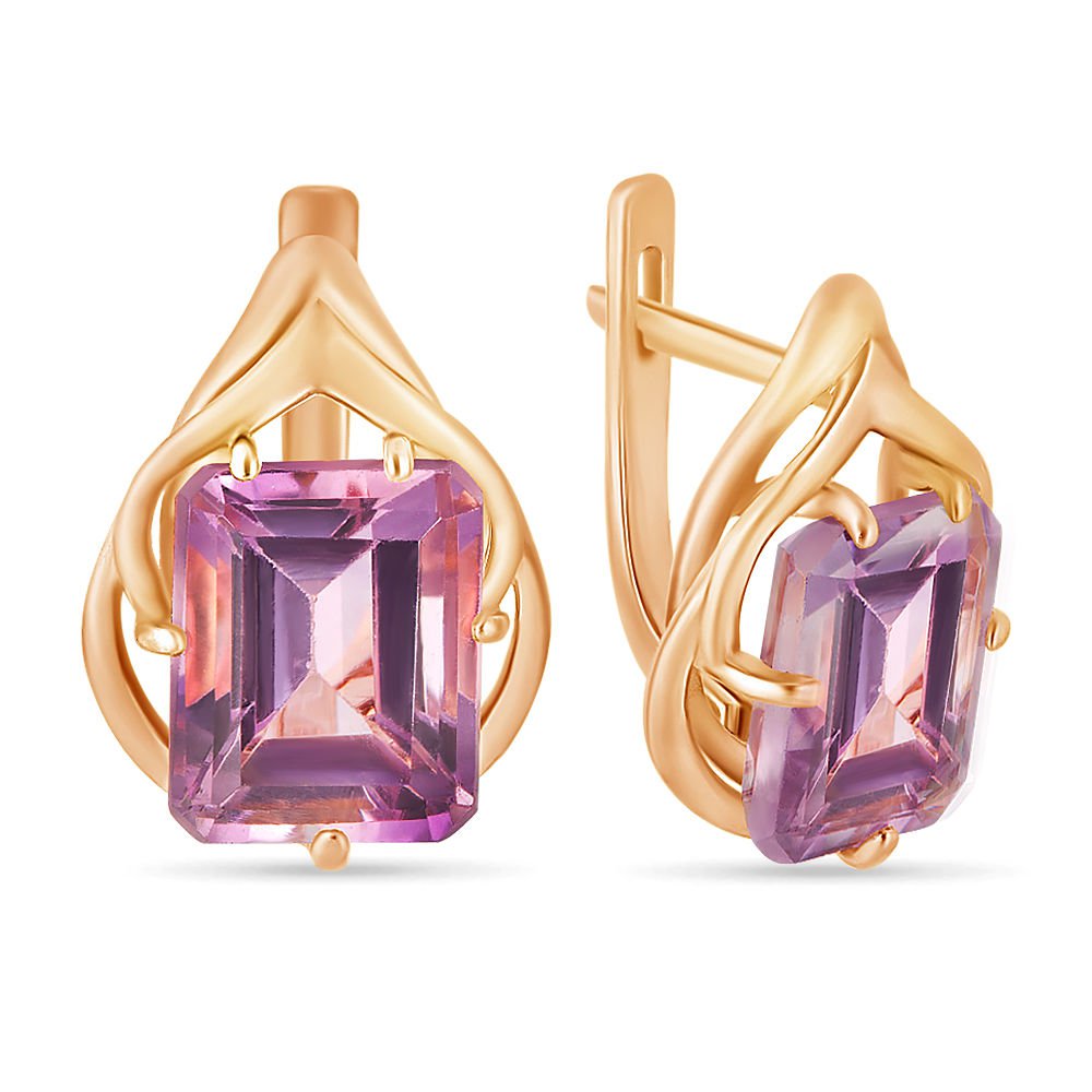 

Серьги из красного золота с аметистом 585Gold 202005845, 202005845