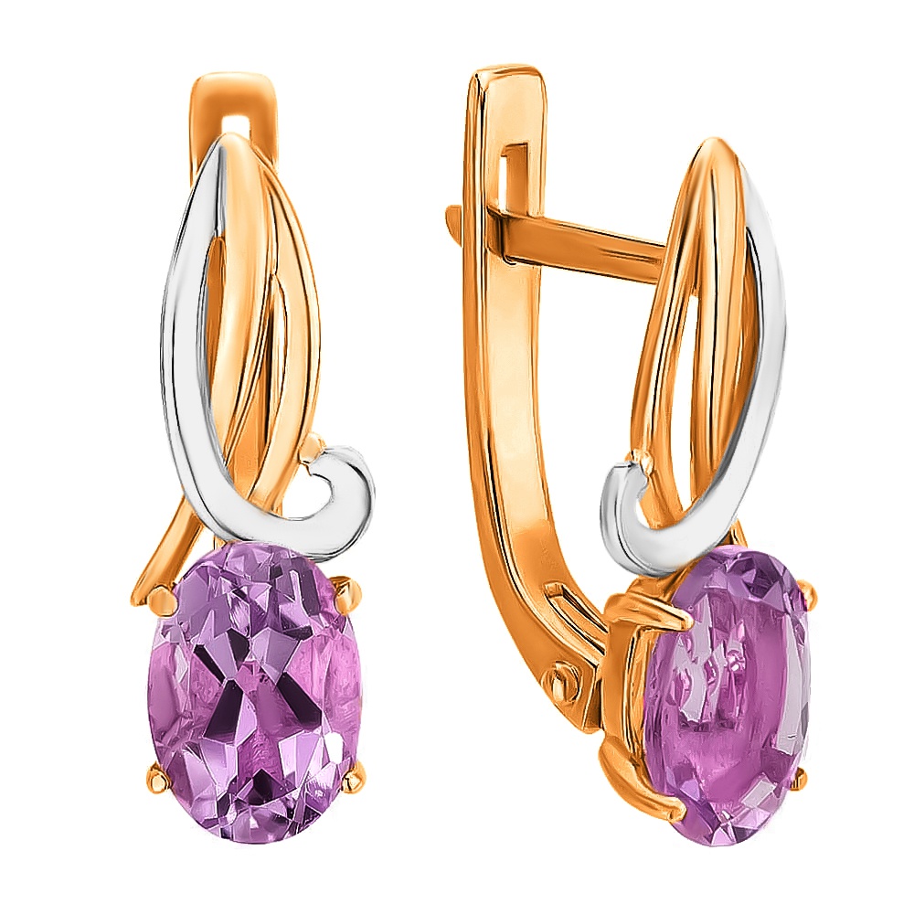 

Серьги из красного золота с аметистом 585Gold 202005602, 202005602