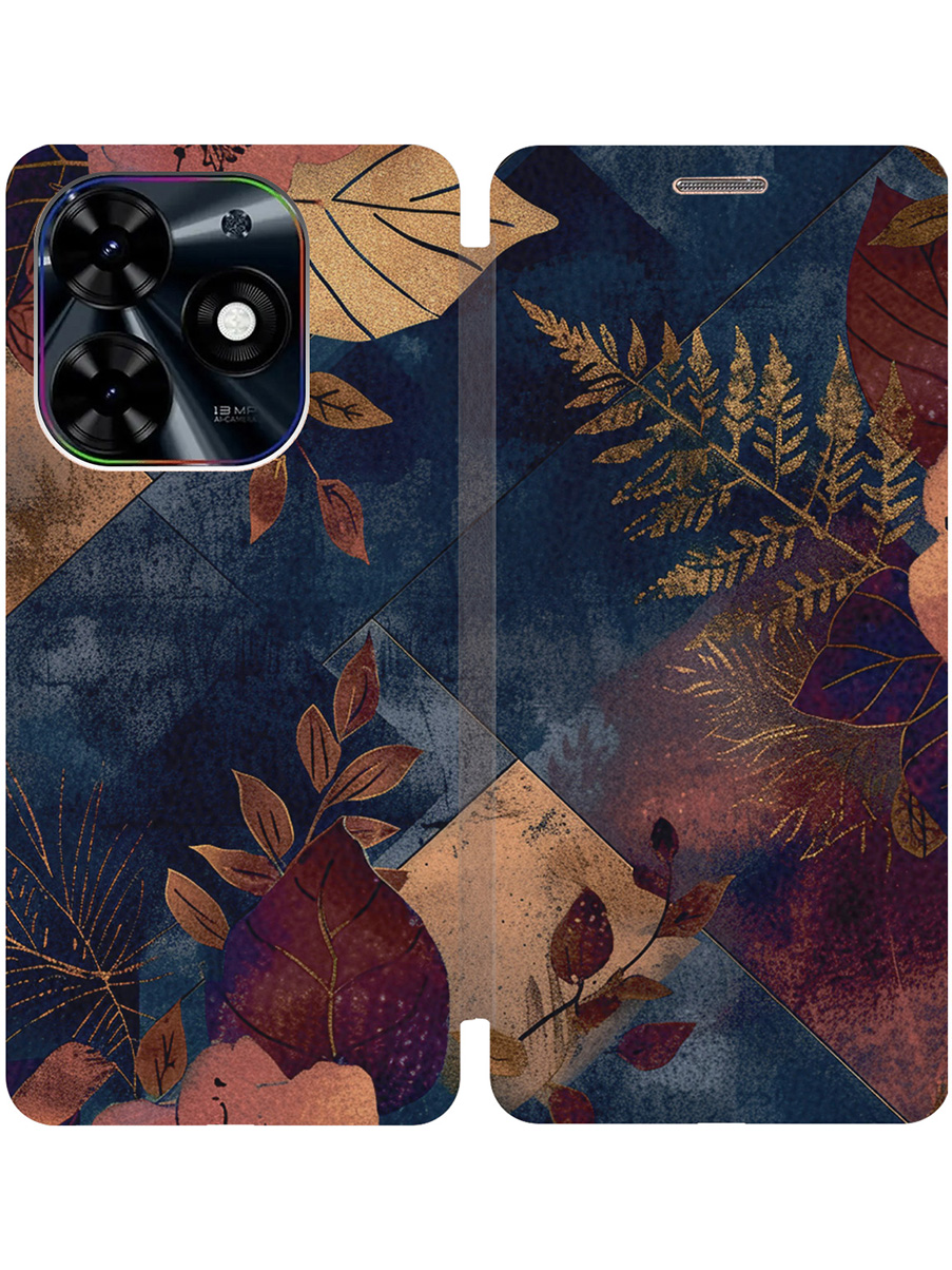 

Чехол-книжка на Tecno Spark Go 2024 / Spark 20 / 20C / Pop 8 с принтом золотой 870137, Золотистый;бежевый;синий, 777768823