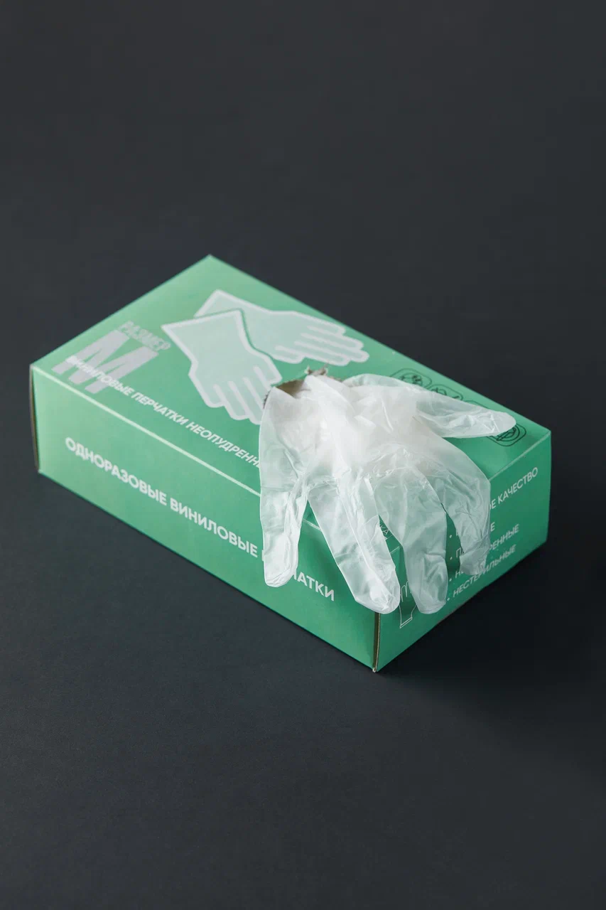 Перчатки SVEZO одноразовые виниловые размер M