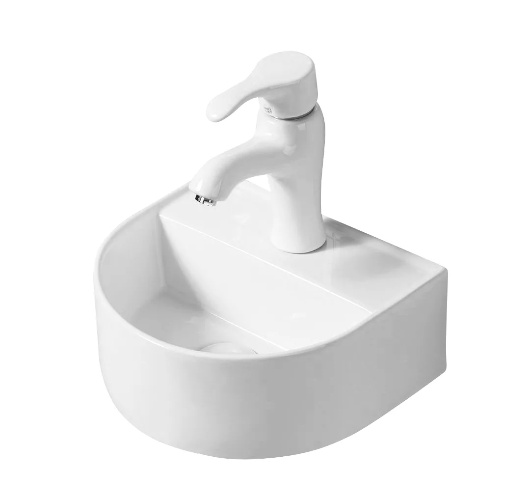 Подвесная белая раковина для ванной Gid N9136, полукруглая керамическая