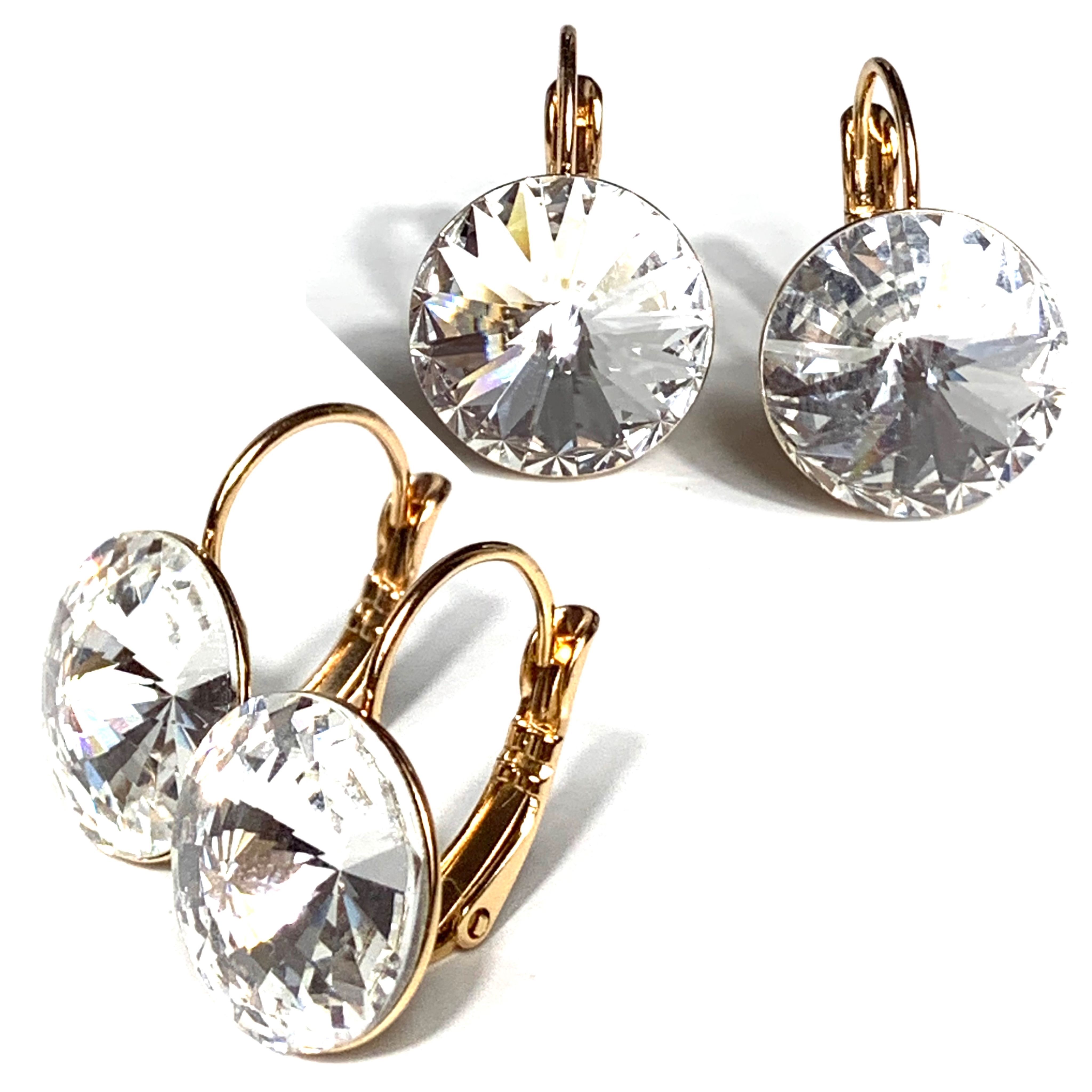 

Серьги с прозрачными кристаллами Красотка с кристаллами Swarovski, С-2001