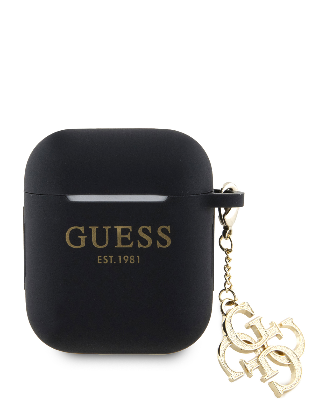 

Чехол Guess для Airpods 1/2 silicone with Big 4G charm черный