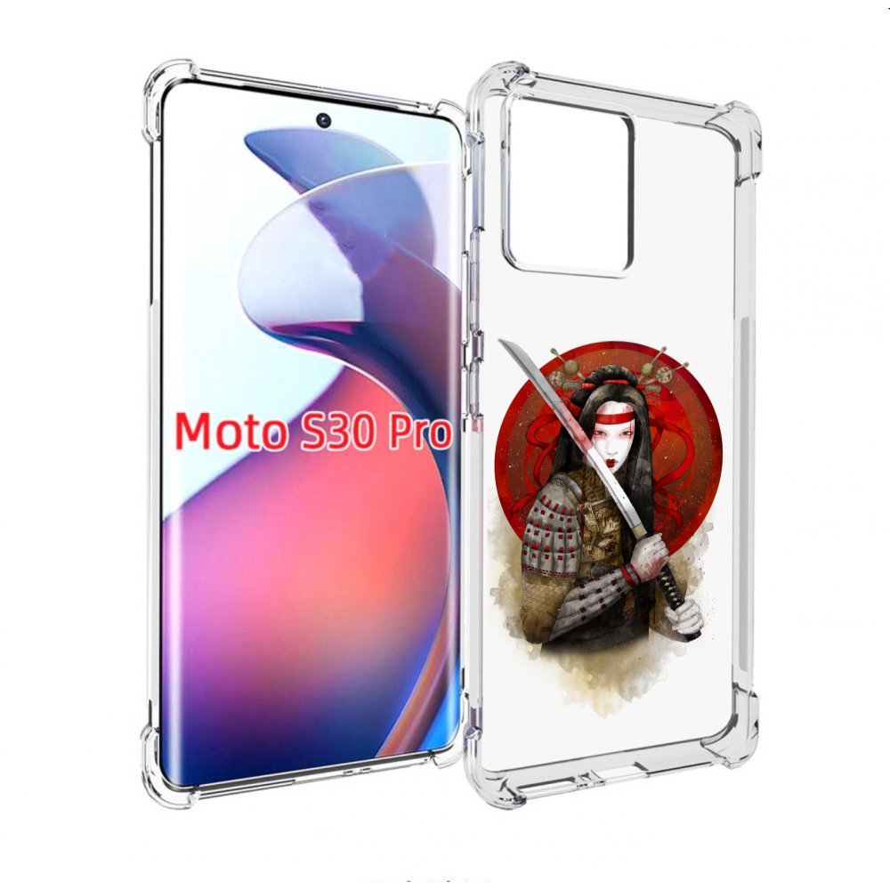 

Чехол MyPads рисованная девушка с катаной для Motorola Moto S30 Pro, Прозрачный, Tocco