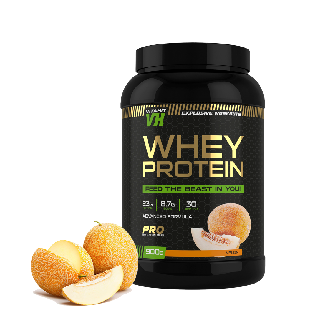 фото Протеин сывороточный vitahit whey protein банка 900 г дыня