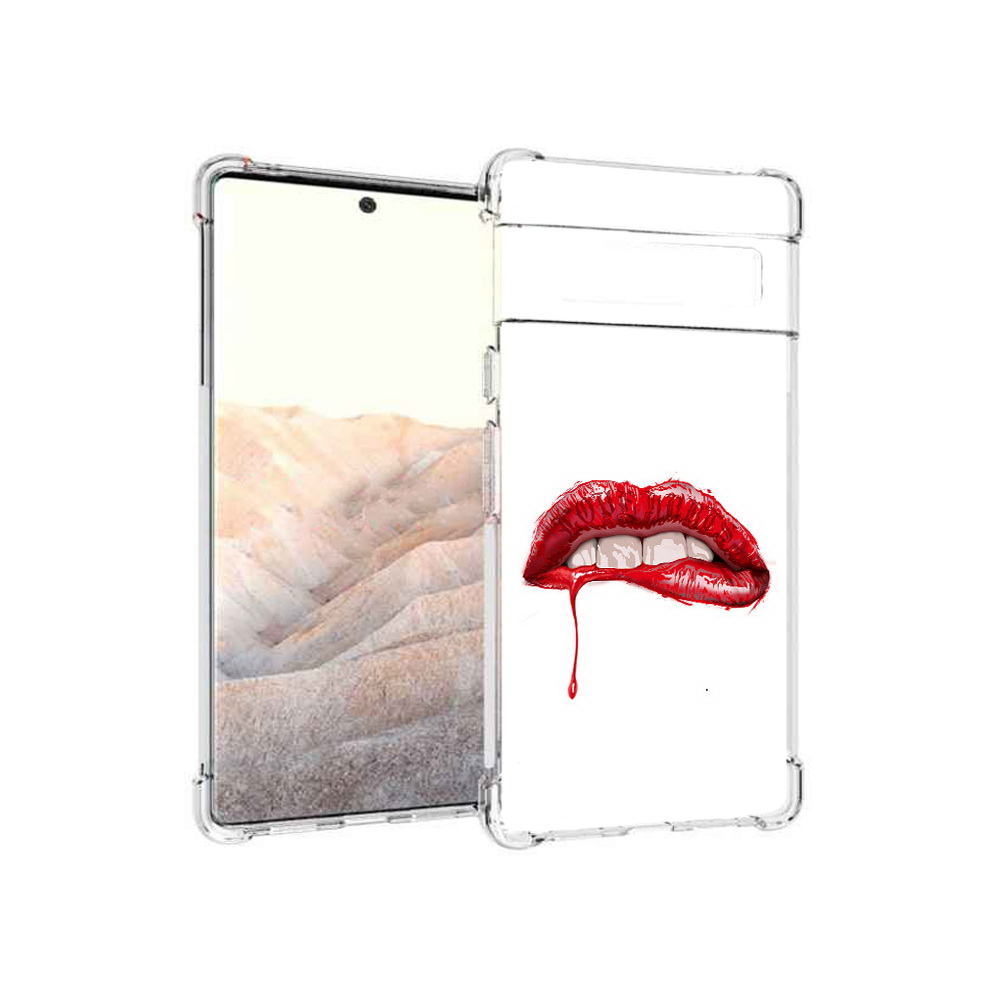 

Чехол MyPads Tocco для Google Pixel 6 Pro яркие красные губы, Прозрачный, Tocco