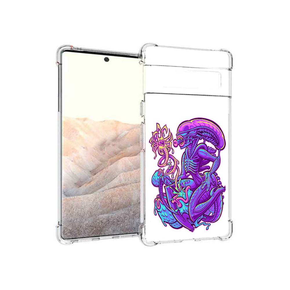 

Чехол MyPads Tocco для Google Pixel 6 Pro чужой фиолетовый цвет, Прозрачный, Tocco