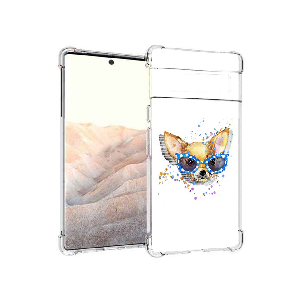 

Чехол MyPads Tocco для Google Pixel 6 Pro чихуа-хуа в очках, Прозрачный, Tocco