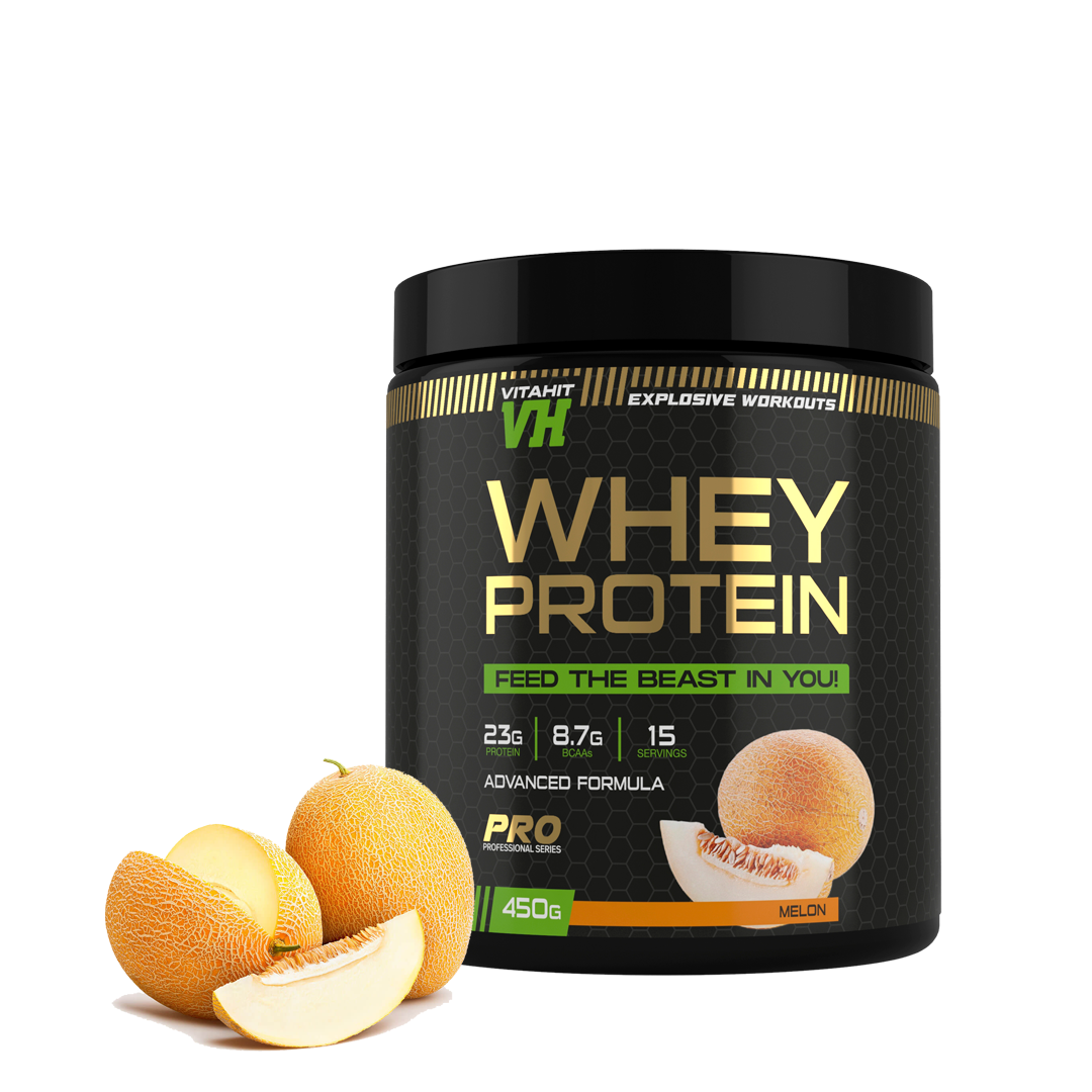 фото Протеин сывороточный vitahit whey protein банка 450 г дыня