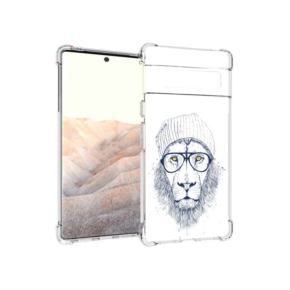 

Чехол MyPads Tocco для Google Pixel 6 Pro хиппи лев, Прозрачный, Tocco