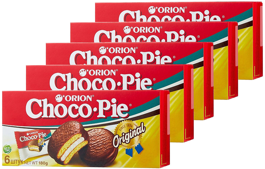 Печенье Orion Choco Pie Original, 5 шт по 180 г