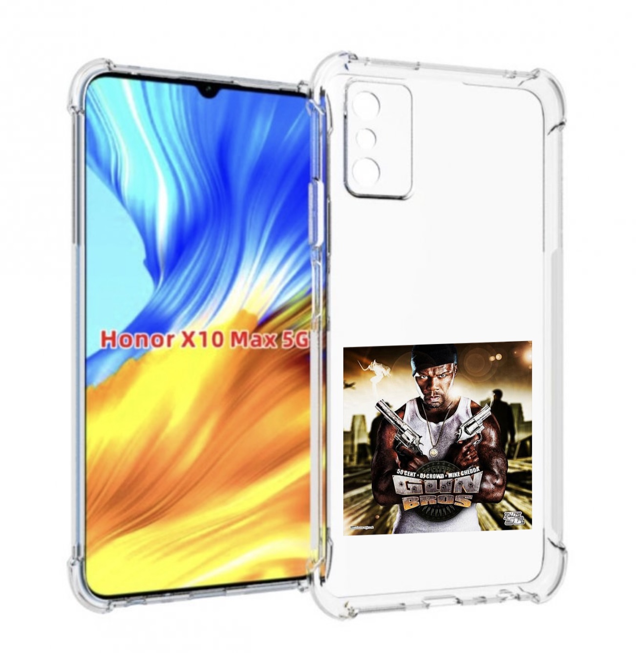 

Чехол MyPads 50 Cent - Gun Bros для Honor X10 Max, Прозрачный, Tocco