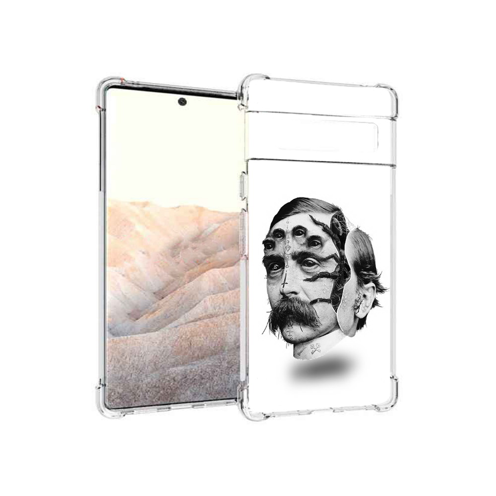 

Чехол MyPads Tocco для Google Pixel 6 Pro страшное лицо мужчины, Прозрачный, Tocco