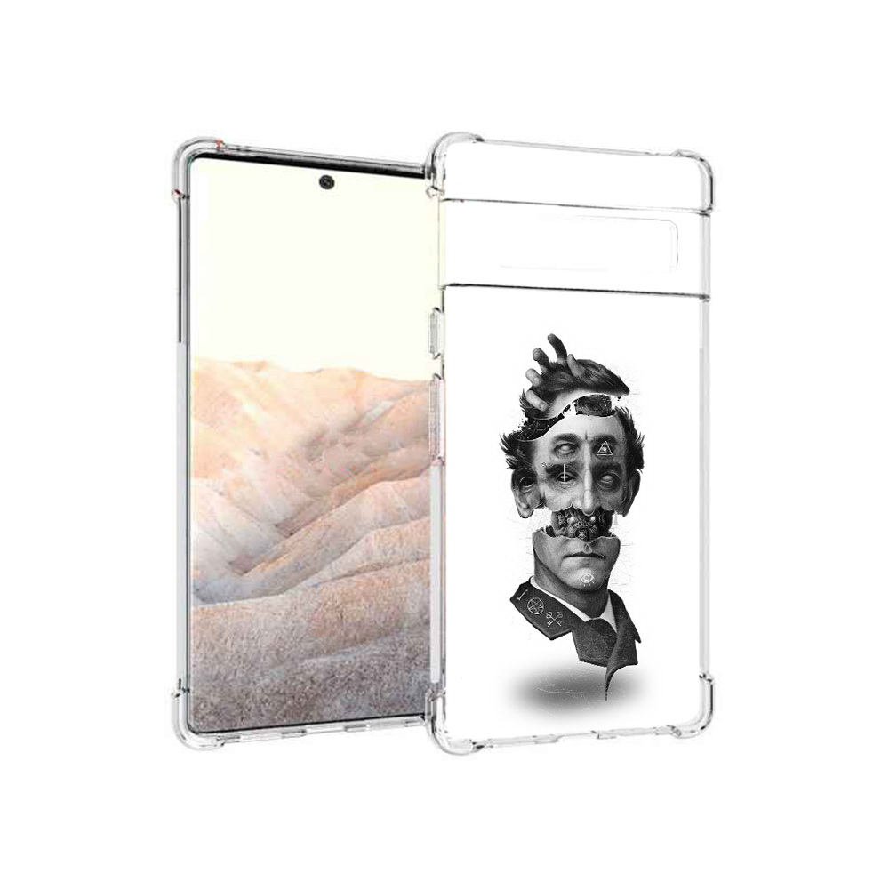 

Чехол MyPads Tocco для Google Pixel 6 Pro страшное лицо абстракция, Прозрачный, Tocco