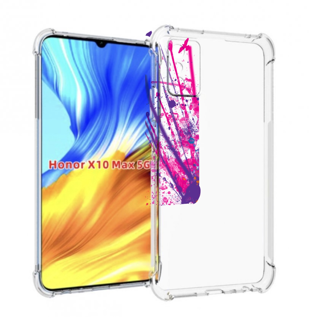 

Чехол MyPads яркий красочный мозг для Honor X10 Max, Прозрачный, Tocco