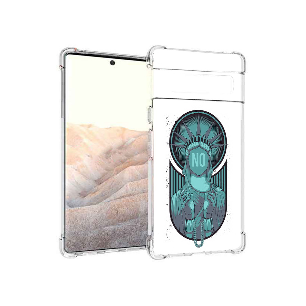 

Чехол MyPads Tocco для Google Pixel 6 Pro статуя свободы зеленый, Прозрачный, Tocco