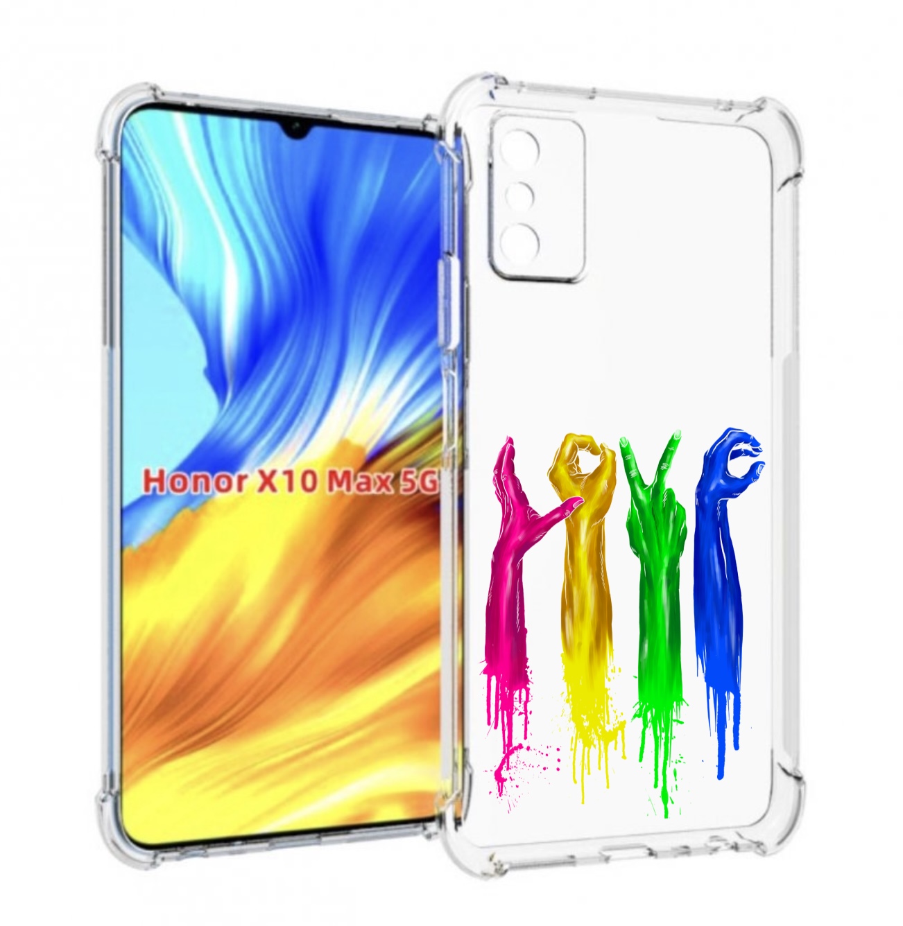 

Чехол MyPads яркие руки love для Honor X10 Max, Прозрачный, Tocco