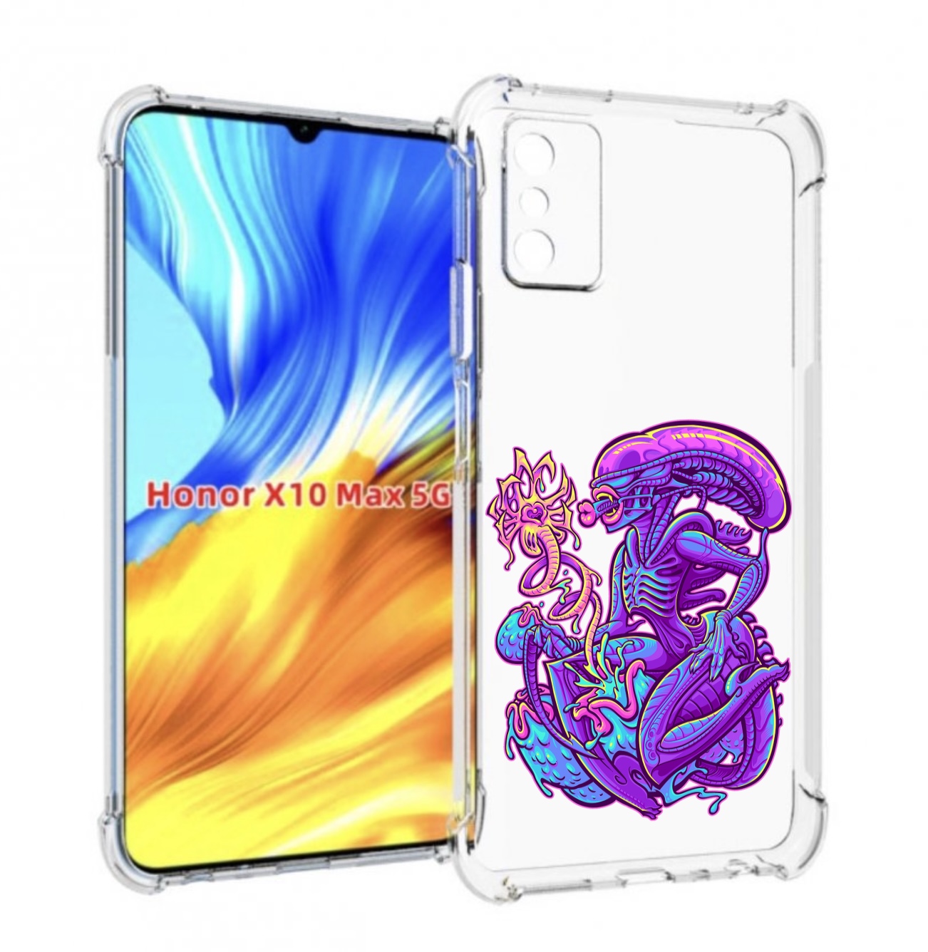 

Чехол MyPads чужой фиолетовый цвет для Honor X10 Max, Прозрачный, Tocco