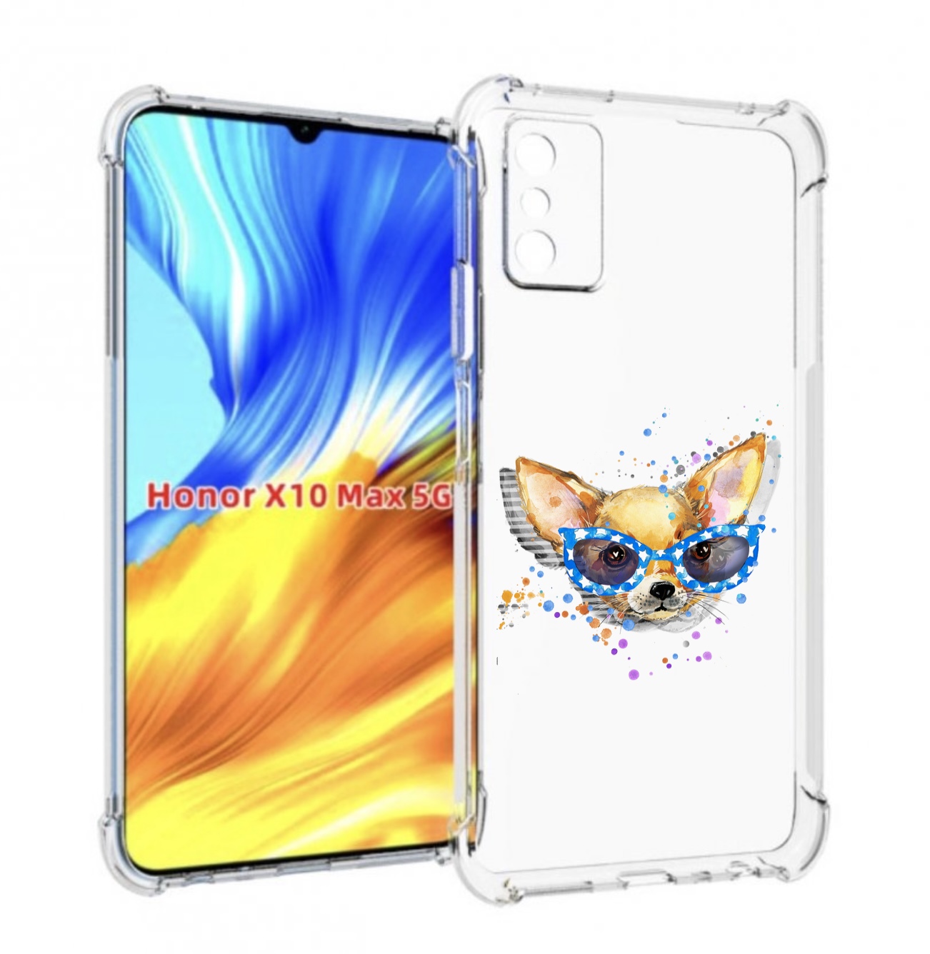 

Чехол MyPads чихуа-хуа в очках для Honor X10 Max, Прозрачный, Tocco