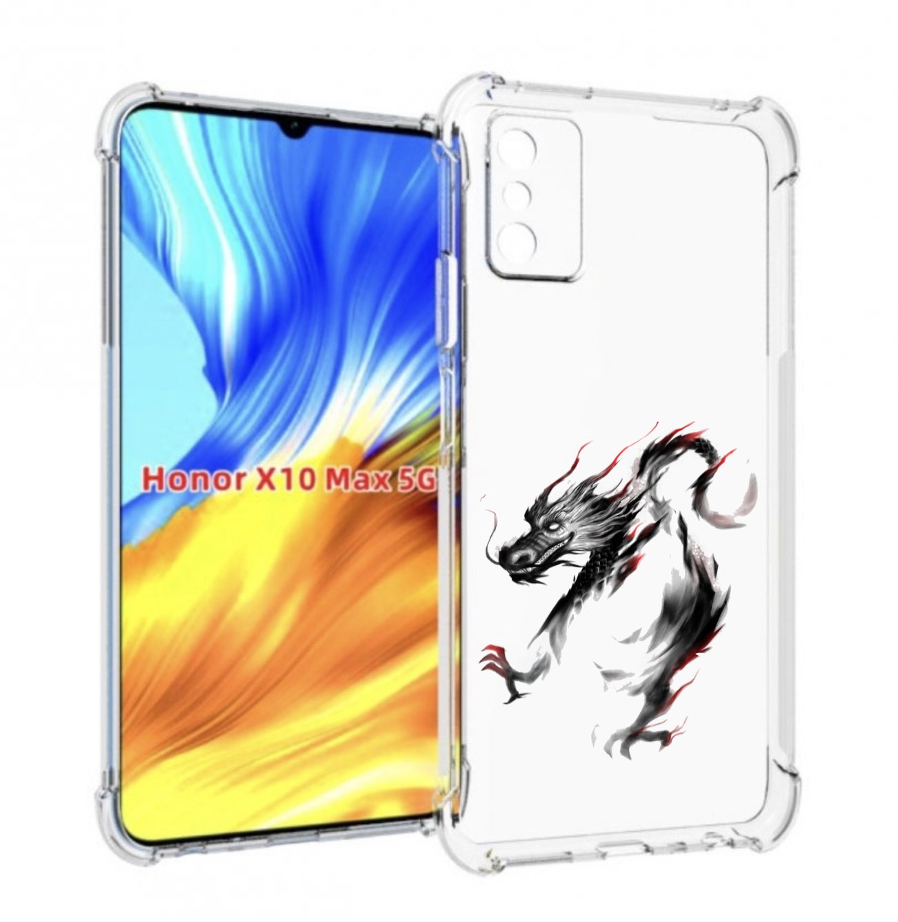 

Чехол MyPads черный дракон для Honor X10 Max, Прозрачный, Tocco