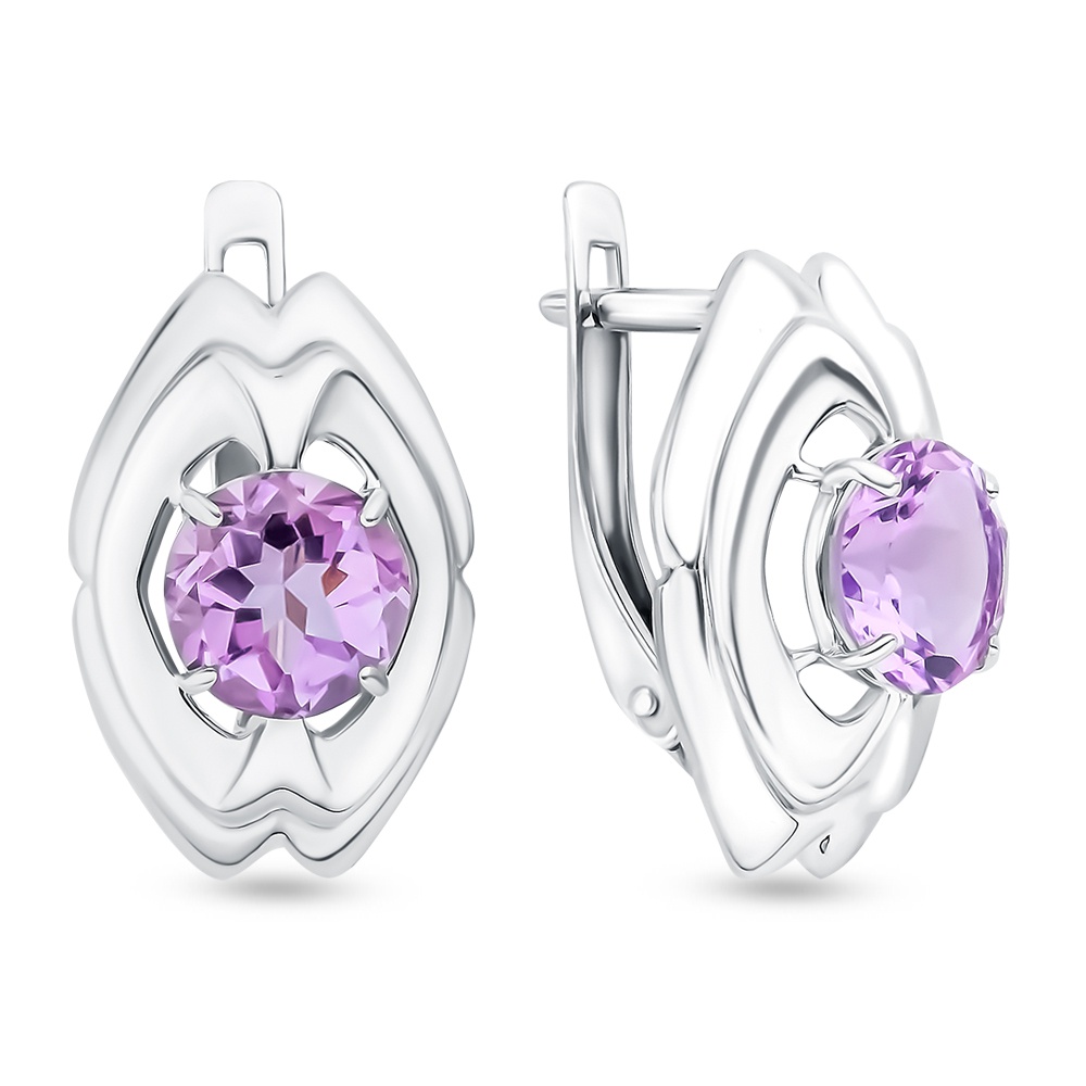 

Серьги из серебра с аметистом 585Gold 702008381, 702008381