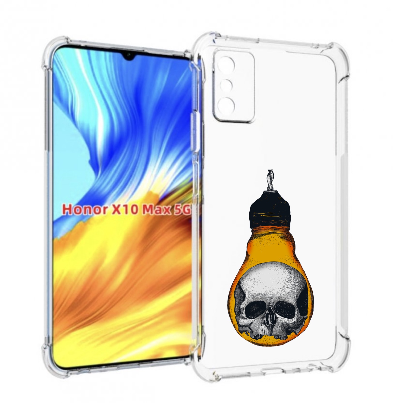 Чехол MyPads череп в лампочке для Honor X10 Max