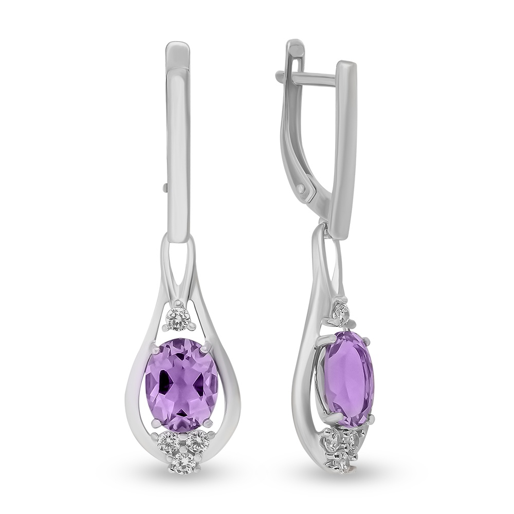 

Серьги из серебра с аметистом 585Gold 702008320, 702008320
