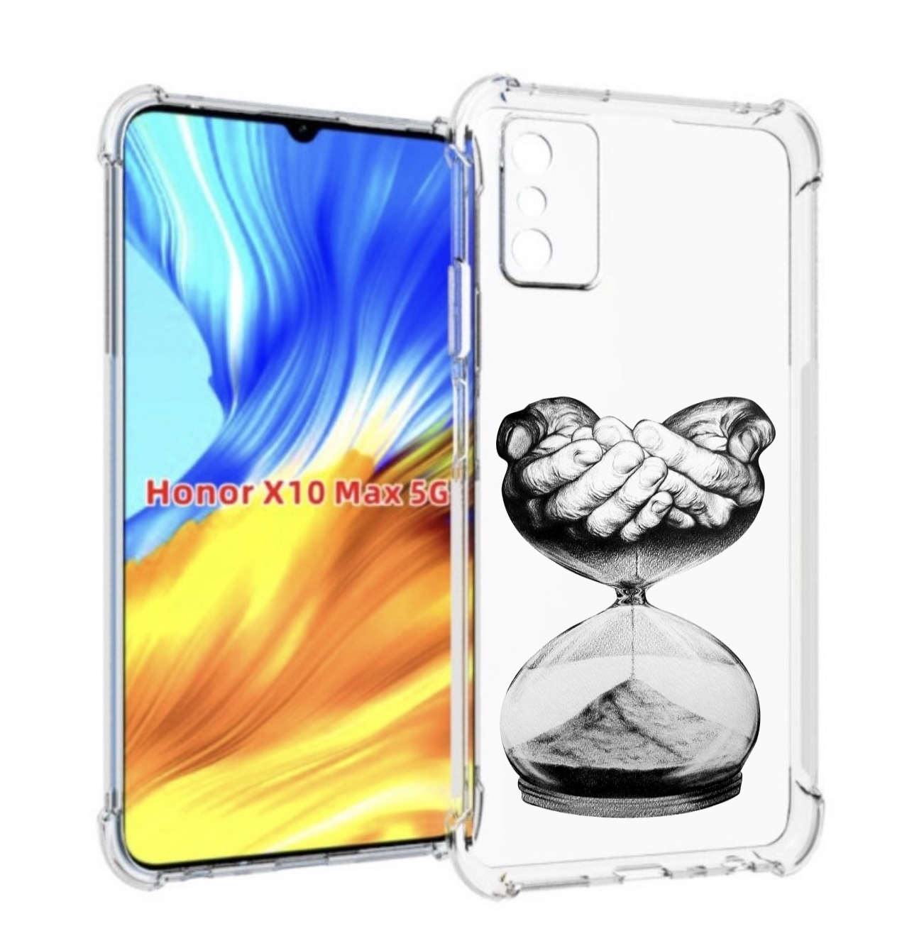 Чехол MyPads часы жизни черно белый для Honor X10 Max