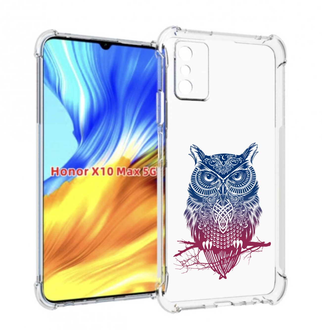 

Чехол MyPads хиппи сова для Honor X10 Max, Прозрачный, Tocco