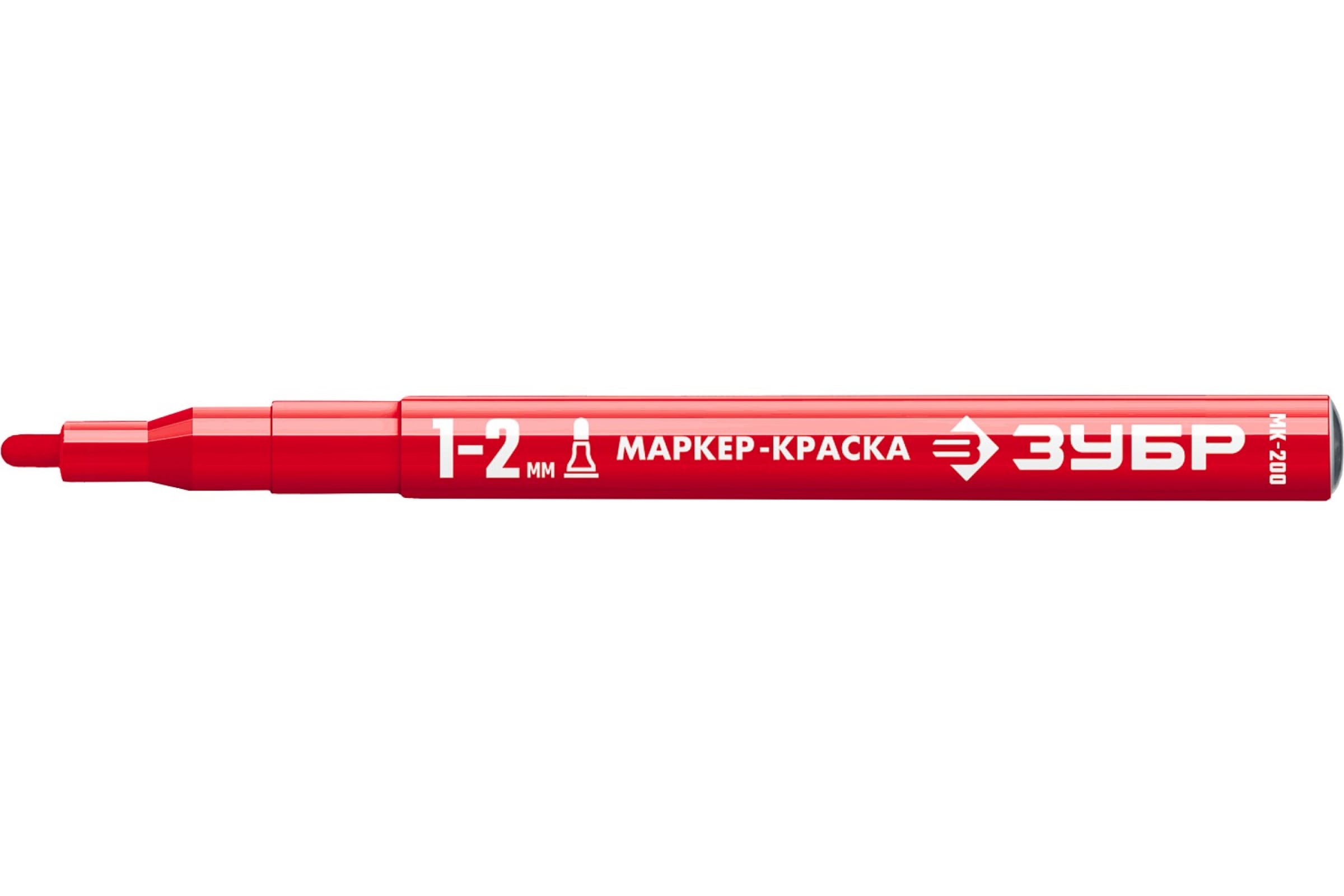 

ЗУБР МК-200 красный, 1-2 мм маркер-краска, круглый наконечник