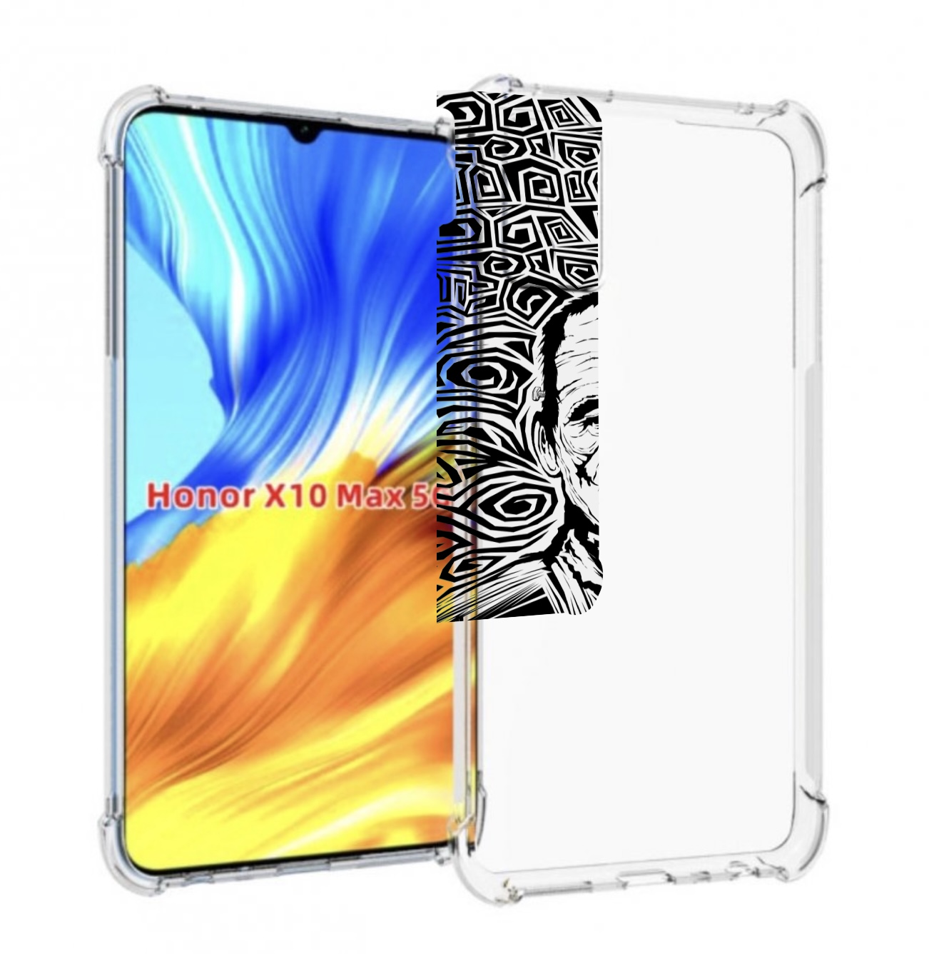 

Чехол MyPads франкенштейн черно белый для Honor X10 Max, Прозрачный, Tocco