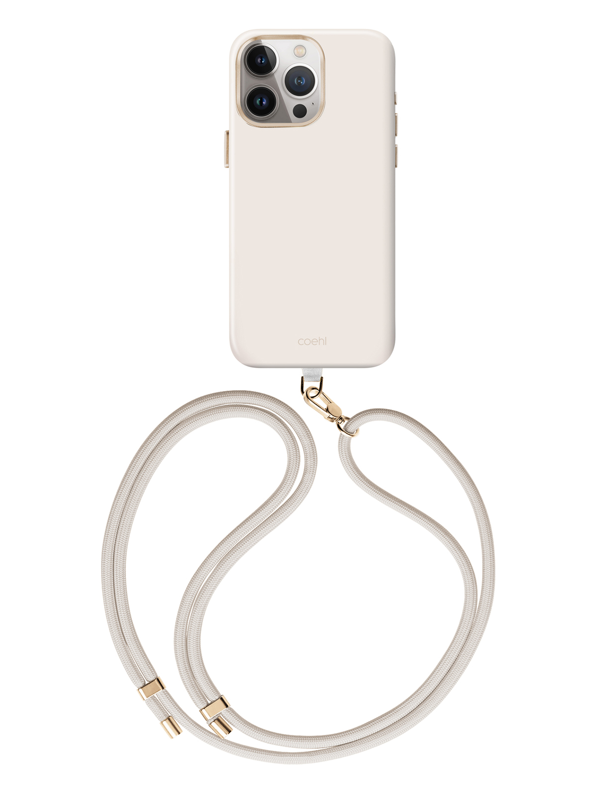 

Чехол Uniq для iPhone 15 Pro с MagSafe COEHL со шнурком Ivory, Бежевый