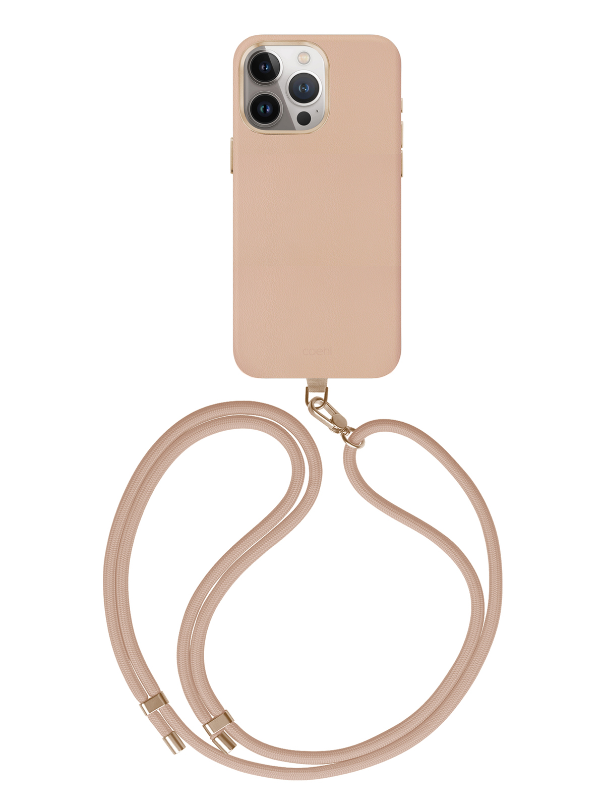 

Чехол Uniq для iPhone 15 Pro с MagSafe Coehl Muse со шнурком Dusty Nude, Бежевый