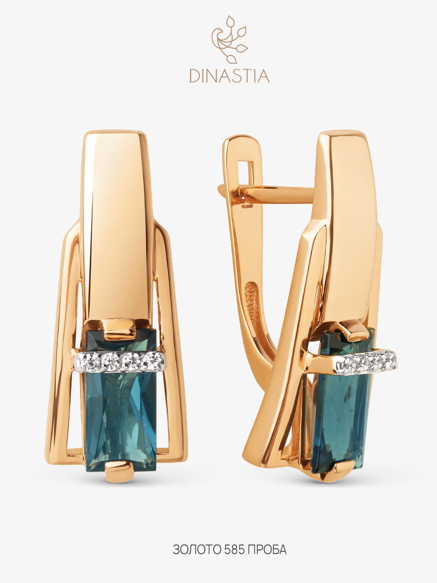 

Серьги из золота DINASTIA.GOLD 025742, ситалл/фианит, 025742