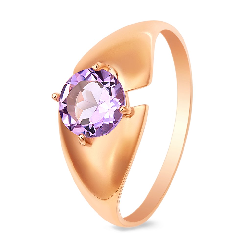 

Кольцо женское из красного золота с аметистом 585Gold 201012025, р, 201012025