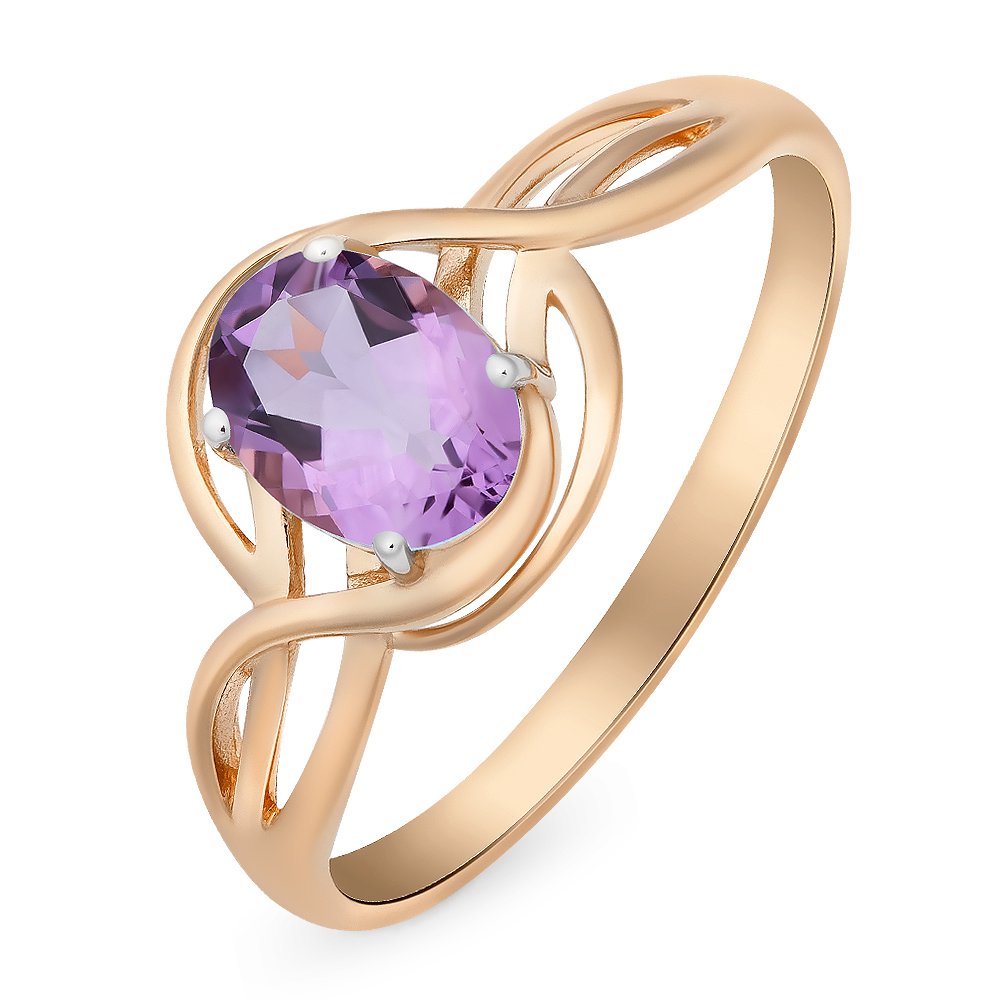 

Кольцо женское из красного золота с аметистом 585Gold 201012017, р, 201012017