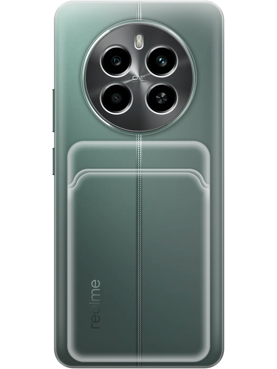 

Силиконовый чехол на Realme 13 4G с карманом для карты прозрачный, 784807331