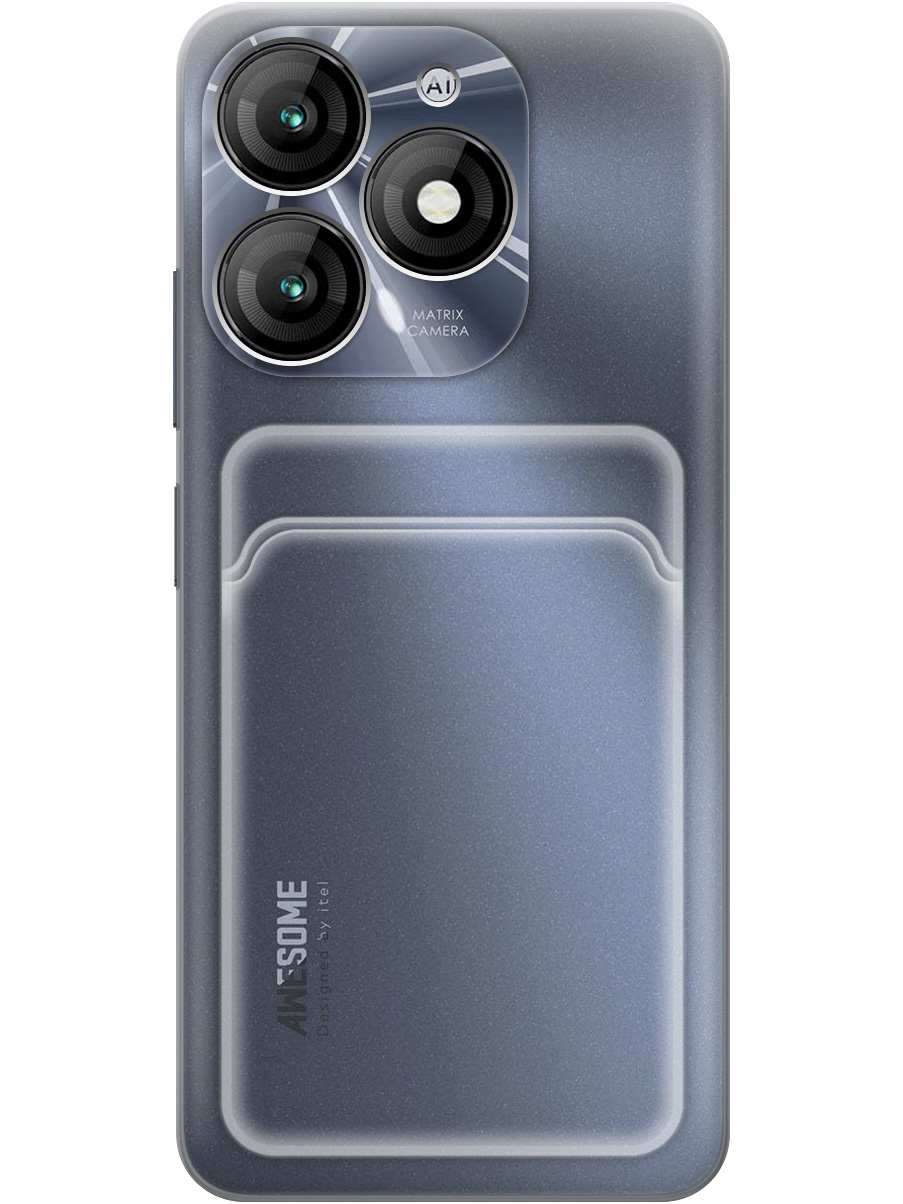 

Силиконовый чехол на Itel A70 с карманом для карты прозрачный, 784806131
