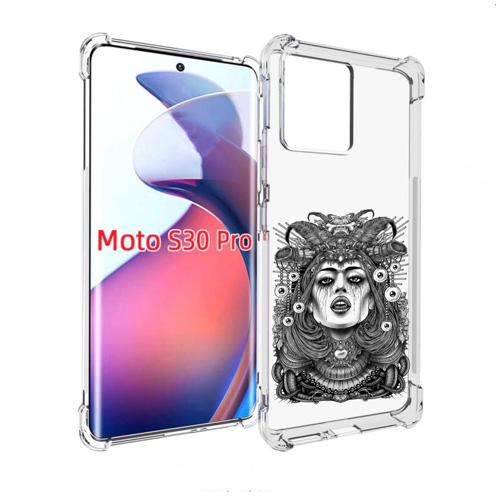 

Чехол MyPads портрет девушки черно белый для Motorola Moto S30 Pro, Прозрачный, Tocco