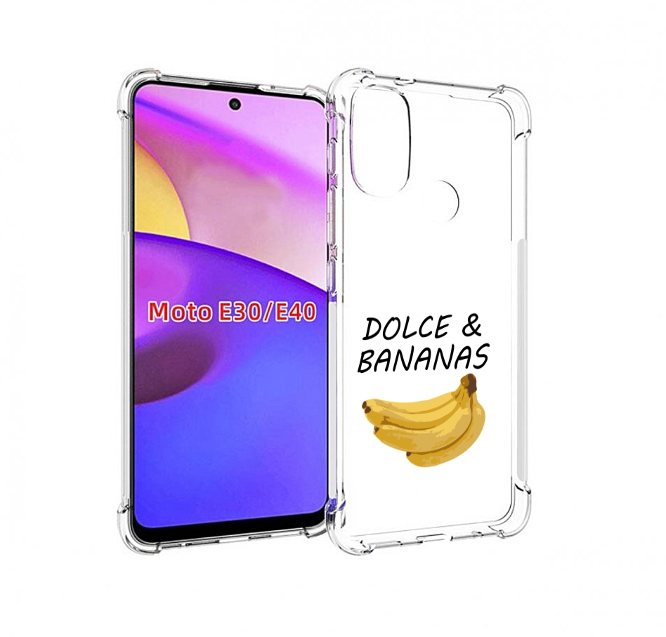 

Чехол бампер MyPads Dolce Дольче банан для Motorola Moto E30., Прозрачный, Tocco