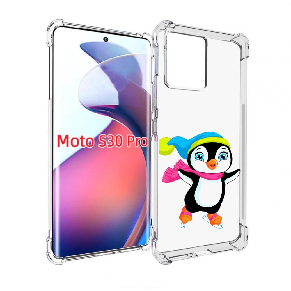 

Чехол MyPads пингвин на коньках для Motorola Moto S30 Pro, Прозрачный, Tocco