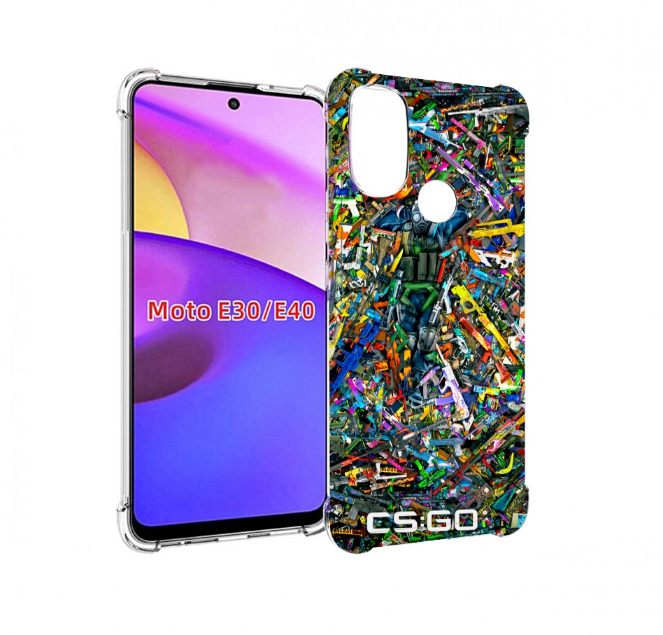 

Чехол бампер MyPads CS GO guns skins мужской для Motorola Moto E, Прозрачный, Tocco