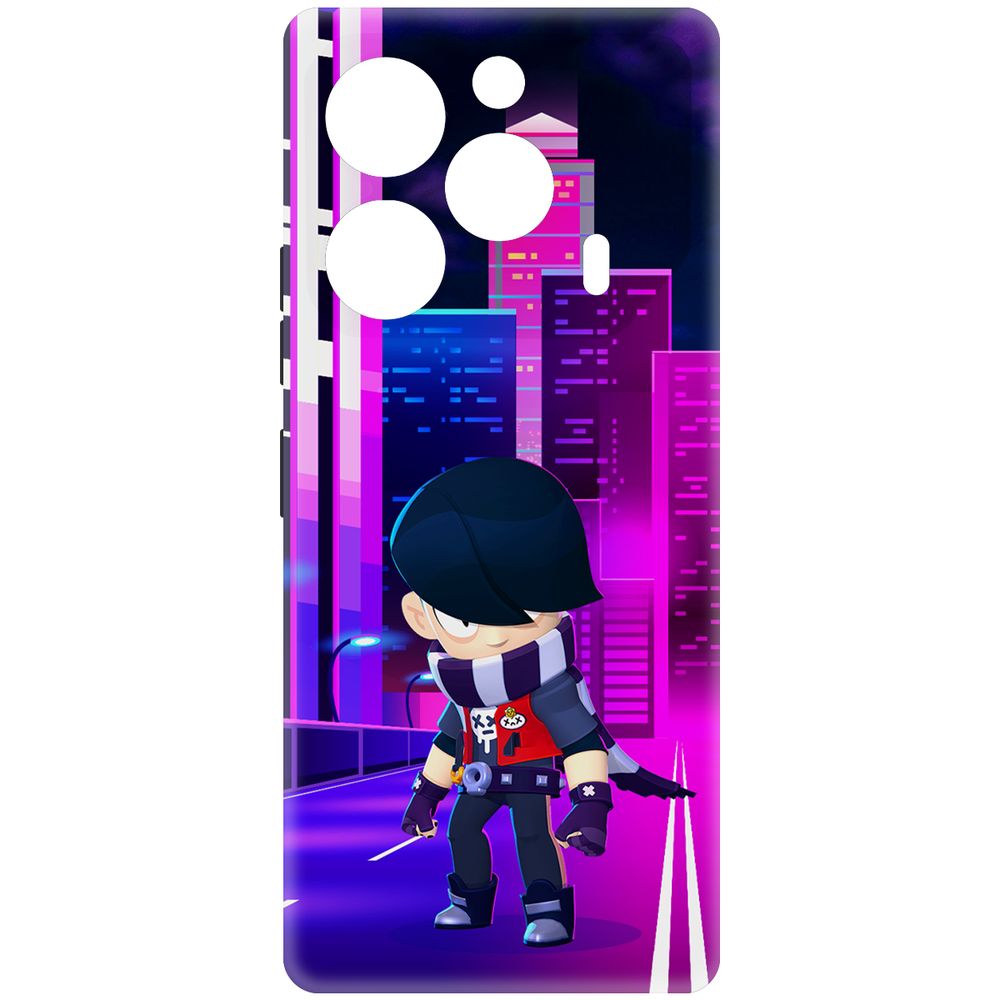 

Чехол-накладка Krutoff Soft Case Brawl Stars - Эдгар для TECNO Pova 6 черный